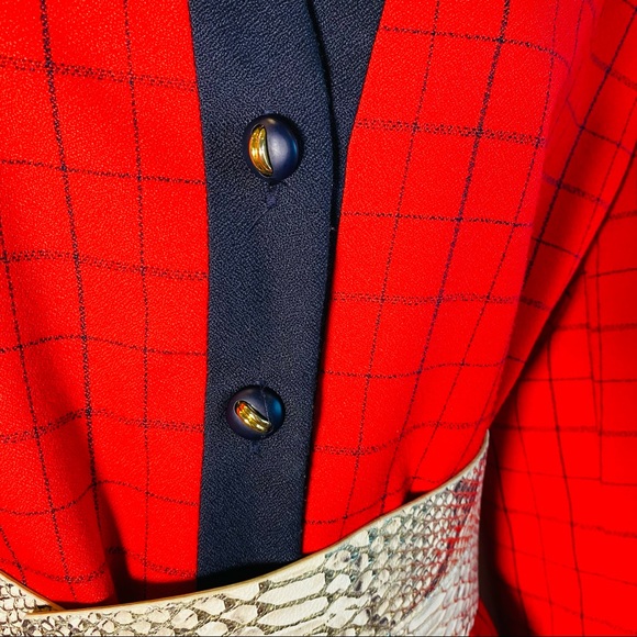 Vintage Red Sasson Paris New York Red Check Blazer - Picture 10 of 11